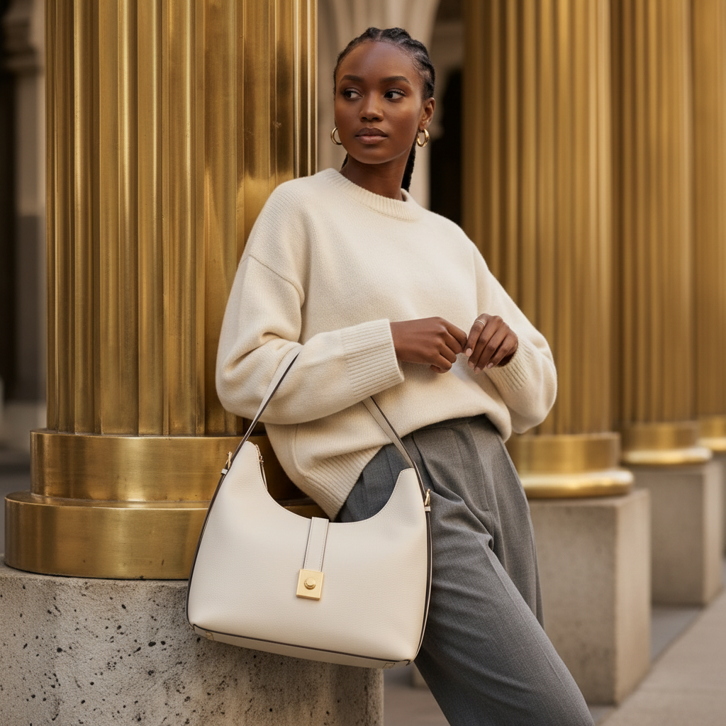 White Hobo Bag - Look 3